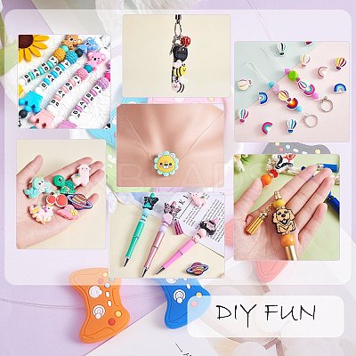 14Pcs 7 Colors Silicone Beads JX752A-1