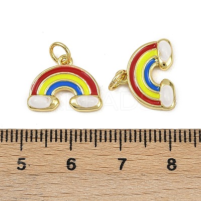 Brass Enamel Pendants KK-I358-010G-1