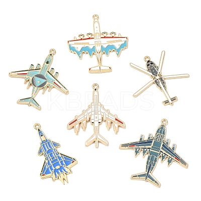 24Pcs 6 Styles Alloy Enamel Pendants ENAM-CJ0007-45-1