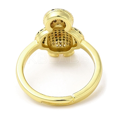 Penguin Cubic Zirconia Adjustable Rings RJEW-K247-01G-1