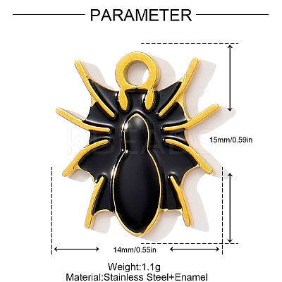 304 Stainless Steel Enamel Pendants STAS-OY001-82G-1