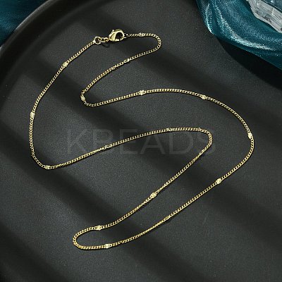 2mm Rack Plating Brass Curb Chain Necklaces for Women Men MAK-L044-24G-1