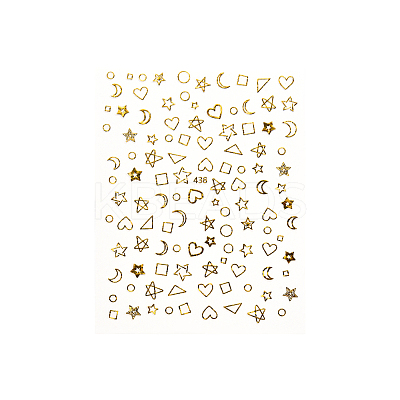 3D Metallic Star Moon Heart Nail Decals Stickers MRMJ-R088-28-M-1