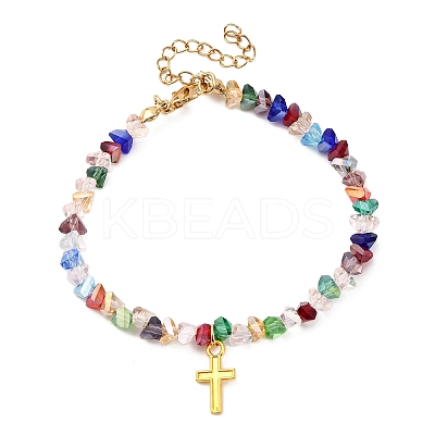 Alloy Cross Charm Bracelets BJEW-JB12323-01-1