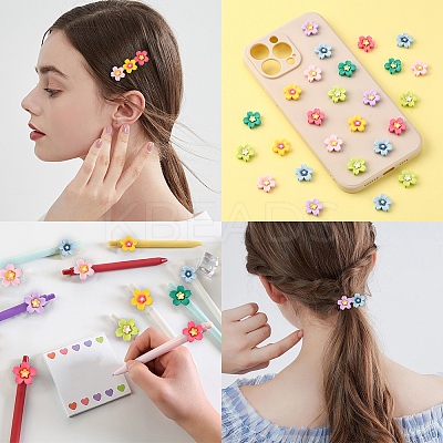70Pcs 7 Colors Opaque Resin Cabochons CRES-CJ0001-52-1