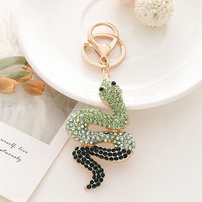 Alloy Rhinestone Keychains PW-WGC393B-02-1