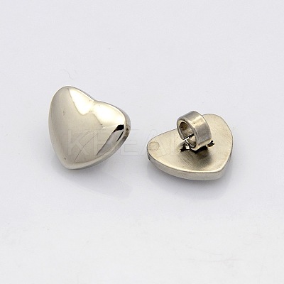 Tarnish Resistant 304 Stainless Steel Heart Slide Charms STAS-N021-03-12x14mm-1