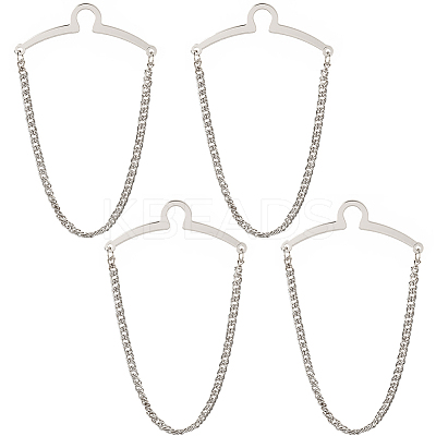 4Pcs Brass Hanging Chains Collar Pins Tie Clips AJEW-SC0004-04A-1