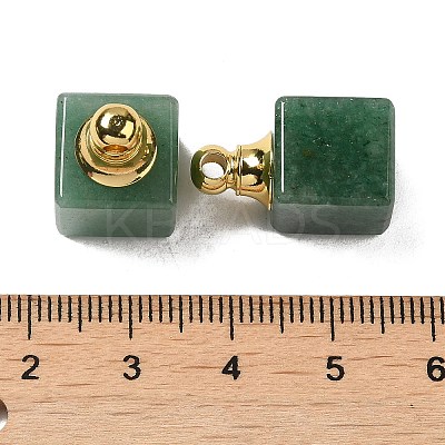 Natural Green Aventurine Perfume Bottle Pendants G-Z039-04G-01-1