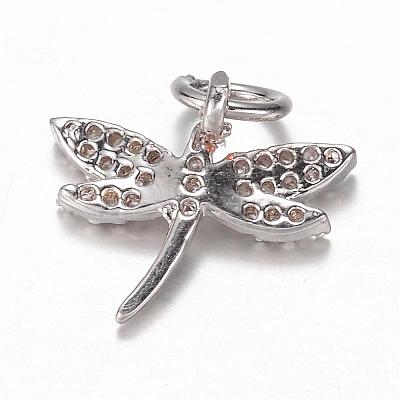 Brass Micro Pave Cubic Zirconia Charms ZIRC-K045-09P-1