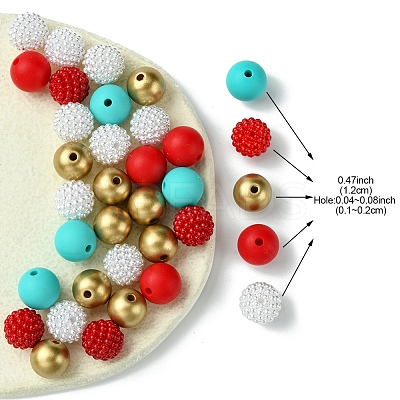 DIY Round Silicone & Acrylic & Berry Beads Making Findings Kits DIY-FS0006-26C-1