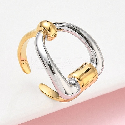 304 Stainless Steel Cuff Open Rings for Women RJEW-B158-02GP-03-1