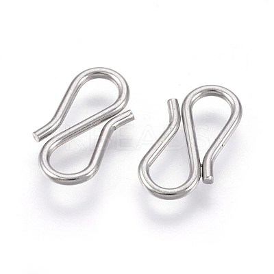 Tarnish Resistant 304 Stainless Steel S-Hook Clasps STAS-O118-67P-1