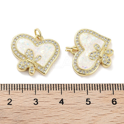 Brass Micro Pave Clear Cubic Zirconia Pendants KK-L213-018G-02-1
