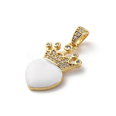 Brass Cubic Zirconia Pendants ZIRC-H122-01G-1