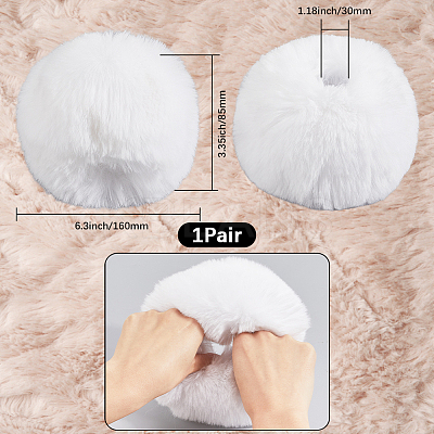 Women Imitation Rabbit Hair Cuffs Oversleeve Arm Gloves AJEW-WH20018-34C-1