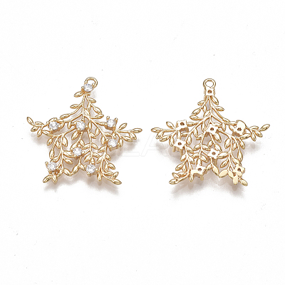 Brass Filigree Pendants X-KK-T038-360G-1