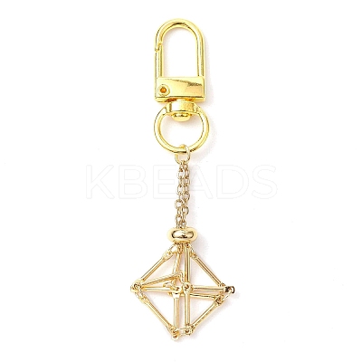 304 Stainless Steel Chain Pouch Natural Gemstone Pendant Decorations HJEW-JM01889-02-1