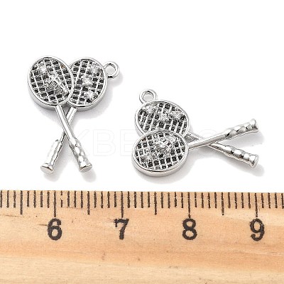 Rack Plating Brass Clear Cubic Zirconia Pendants KK-M102-16G-B-1