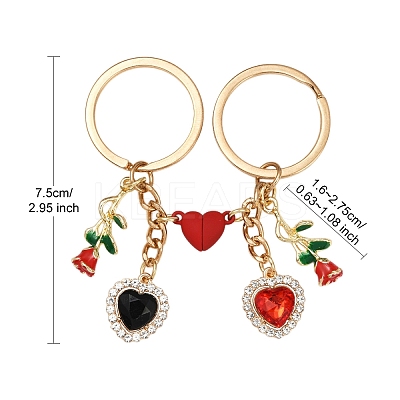 Valentine's Day Alloy Rhinestone Keychain KEYC-YW00184-1