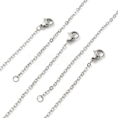 10Pcs 304 Stainless Steel Cable Chain Necklaces Set for Men Women MAK-YW0002-01P-1
