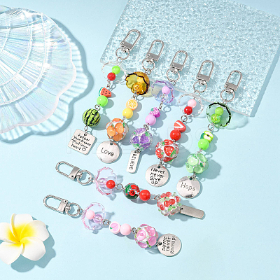 Handmade Polymer Clay & Acrylic & Resin & Glass Pendant Decorations KEYC-FS00037-06-1