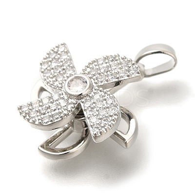 Brass Micro Pave Cubic Zirconia Pendants KK-B122-03C-P-1