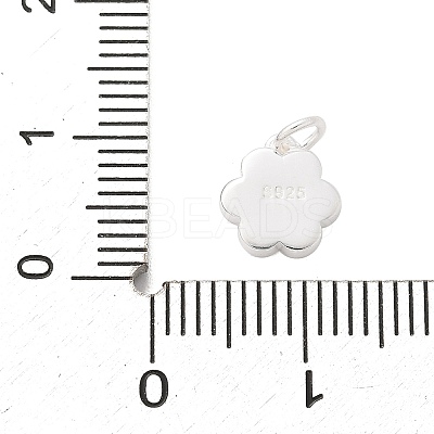 925 Sterling Silver Enamel Flower Charms STER-D300-04S-01-1