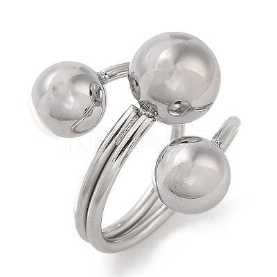 Non-Tarnish 304 Stainless Steel Adjustable Cuff Rings for Women RJEW-G315-04P-1