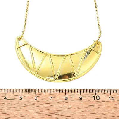 Brass Big Horn Pendant Box Chain Necklaces NJEW-L068-01G-1