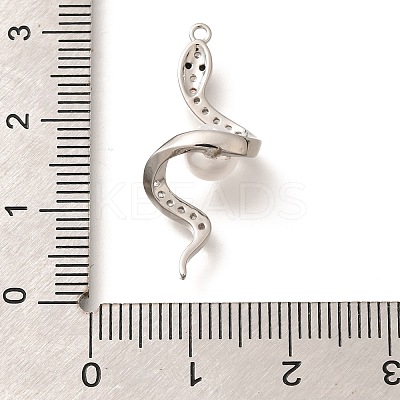 Brass Micro Pave Cubic Zirconia Pendants KK-C085-06P-1