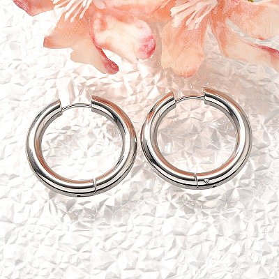 304 Stainless Steel Hoop Earrings for Women EJEW-M068-15I-P-1