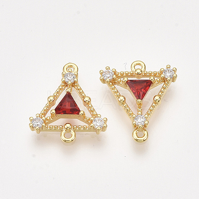 Brass Cubic Zirconia Links KK-T038-552A-NF-1