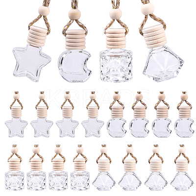 15Pcs Column Glass Empty Refillable Car Perfume Bottle AJEW-YW0001-57-1