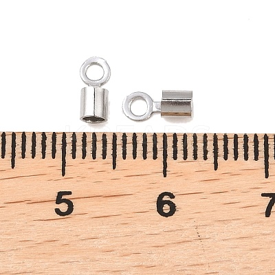 304 Stainless Steel Fold Over Crimp Cord Ends STAS-P434-05B-P-1
