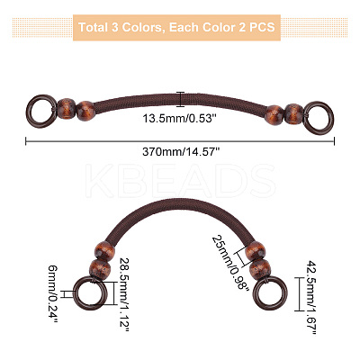6Pcs 3 Colors Nylon Bag Handle FIND-PH0007-02-1