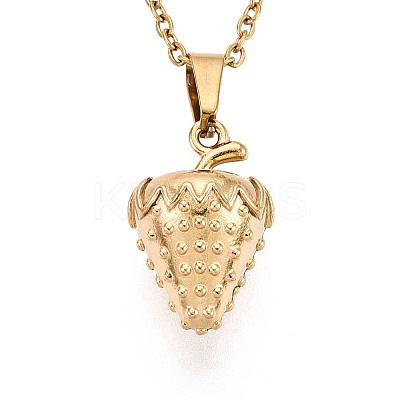 304 Stainless Steel Pendant Necklaces NJEW-T018-47G-1