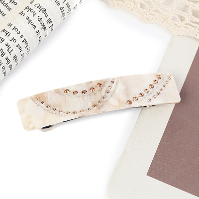 Cellulose Acetate with Rhinestone Hair Barrettes PW-WG60C00-05-1