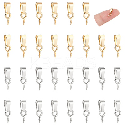 80Pcs 2 Colors 304 Stainless Steel Screw Eye Pin Peg Bails STAS-UN0060-43-1