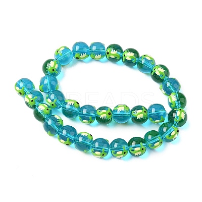Ocean Theme Handmade Glass Enamel Beads LAMP-D304-02C-1