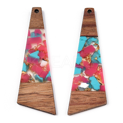 Transparent Resin & Walnut Wood Big Pendants RESI-TAC0017-71-A04-1