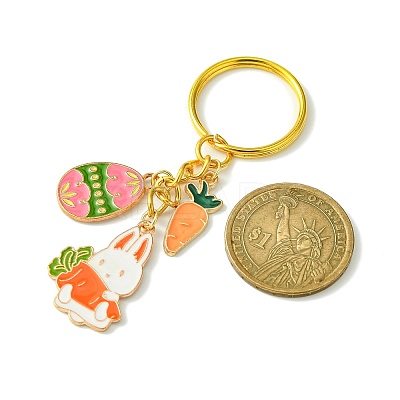 Easter Egg & Rabbit & Carrot Alloy Enamel Pendant Keychain KEYC-JKC00580-05-1