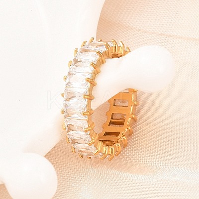 304 Stainless Steel Micro Pave Cubic Zirconia Finger Rings RJEW-D336-11G-1