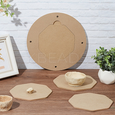 Medium Density Fiberboard (MDF) Portable Clay Wedging Board with Built AJEW-WH0270-255-1