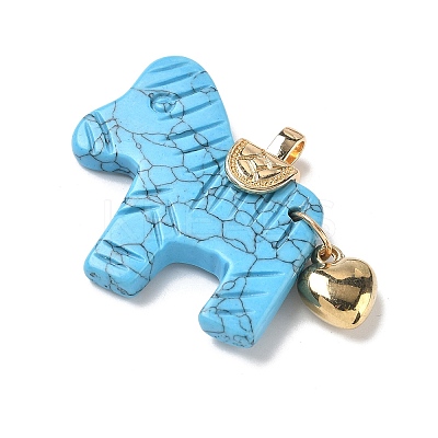 Natural & Synthetic Mixed Stone Carved Pendants G-C274-02-1