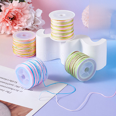 4 Rolls 4 Colors Segment Dyed Nylon Chinese Knotting Cord NWIR-TA0001-14-1