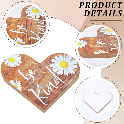 Wooden Heart Shaped Blessed Sign Ornaments AJEW-WH20019-83B-1