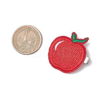 Cloth Apple Alligator Hair Clips PHAR-JH00127-1