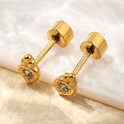 Ion Plating(IP) 304 Stainless Steel Carrot Stud Earrings EJEW-A118-20G-02-1