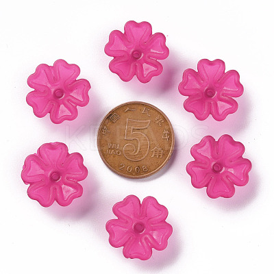 Transparent Frosted Acrylic Bead Caps MACR-S371-04A-706-1